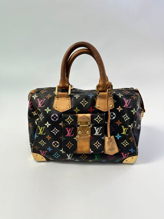 LOUIS VUITTON
Black Monogram Multicolor Speedy 30 Bag