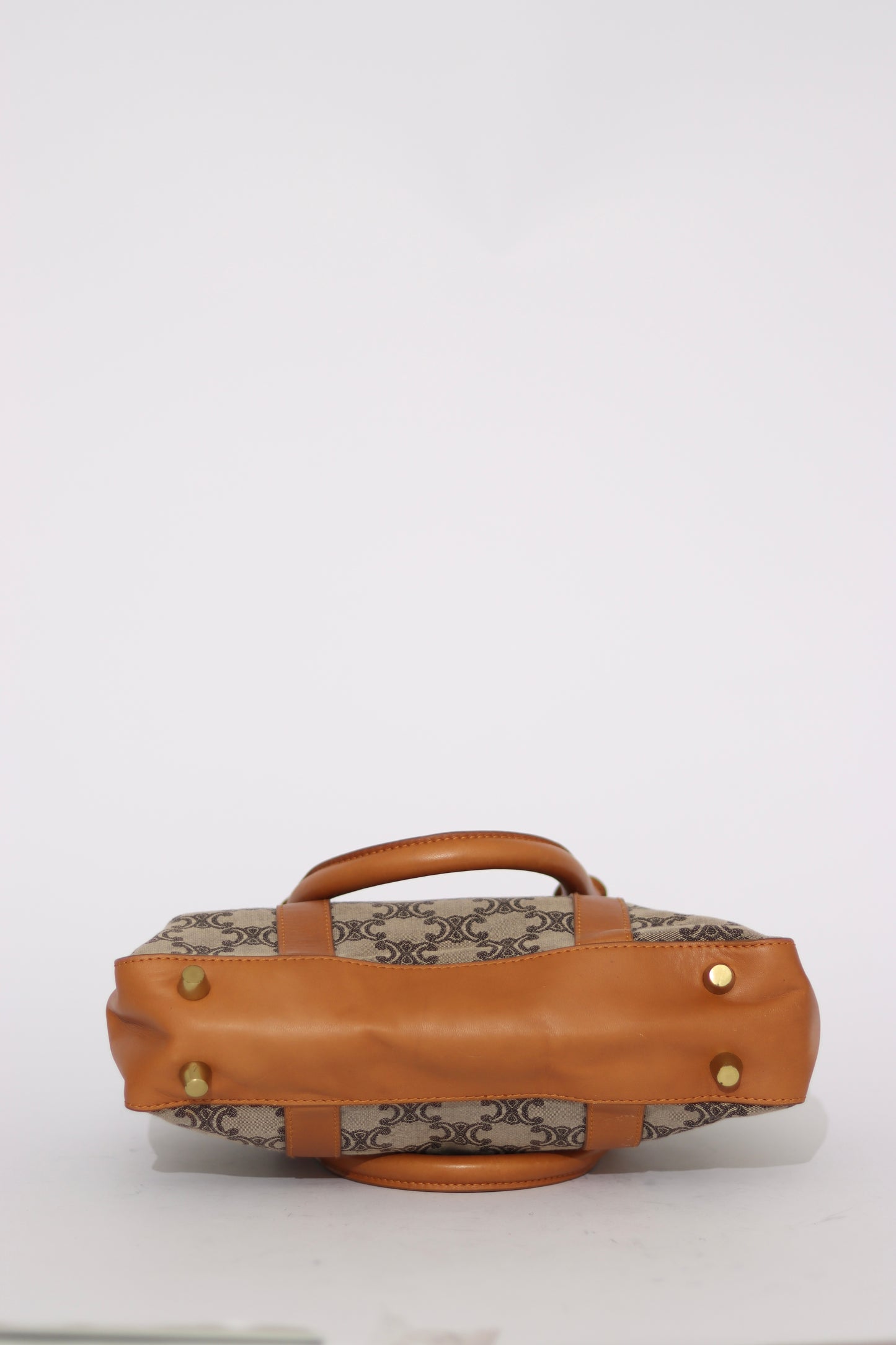 Celine Triomphe Canvas Hand Bag Gray Grey