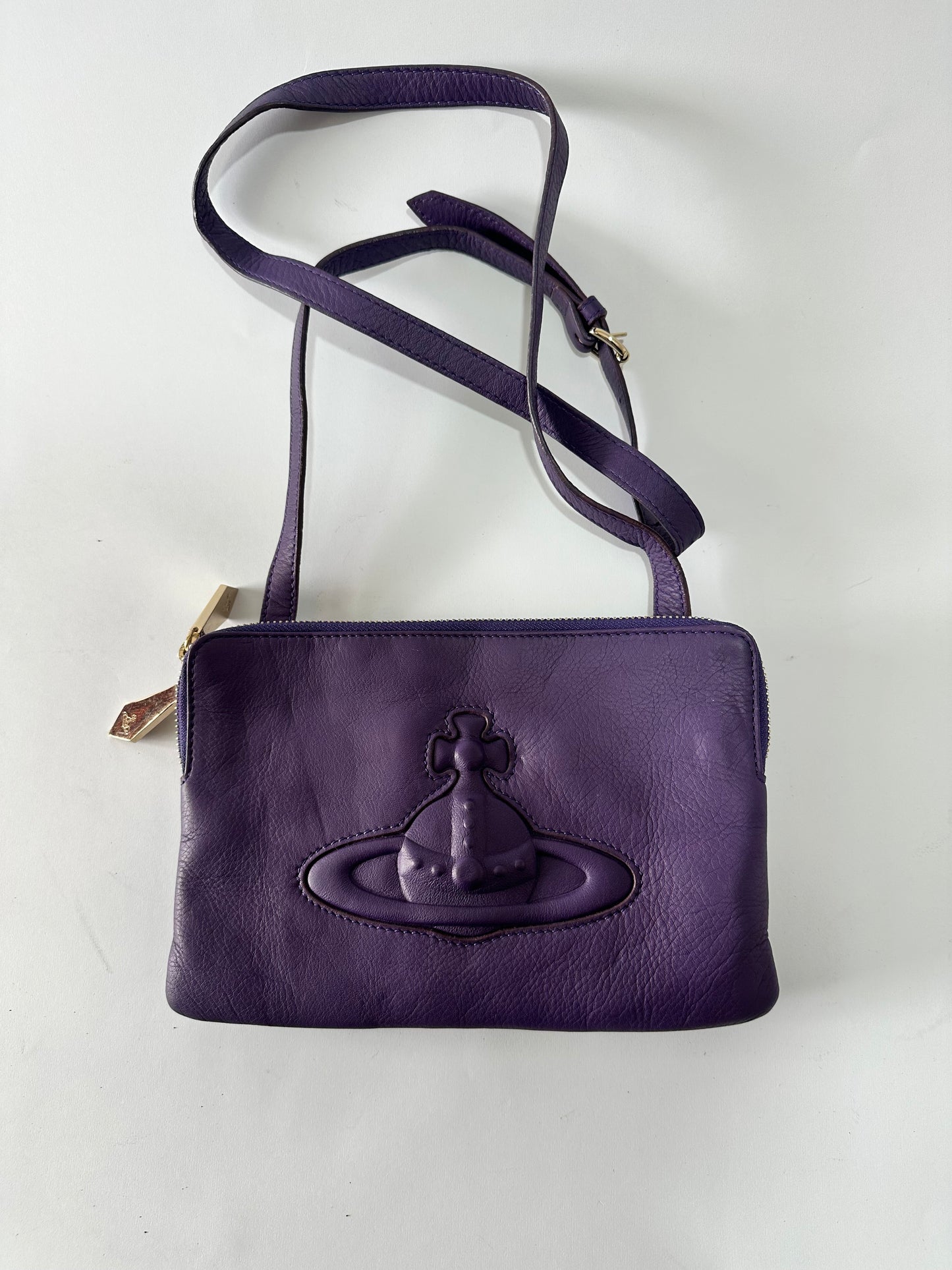 Vivienne Westwood Purple Leather Crossbody Bag
