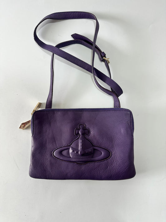 Vivienne Westwood Purple Leather Crossbody Bag