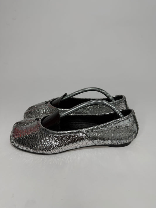 Maison Margiela Silver Tabi Mirror Ballerina Flats Size 37EU/ 7 US