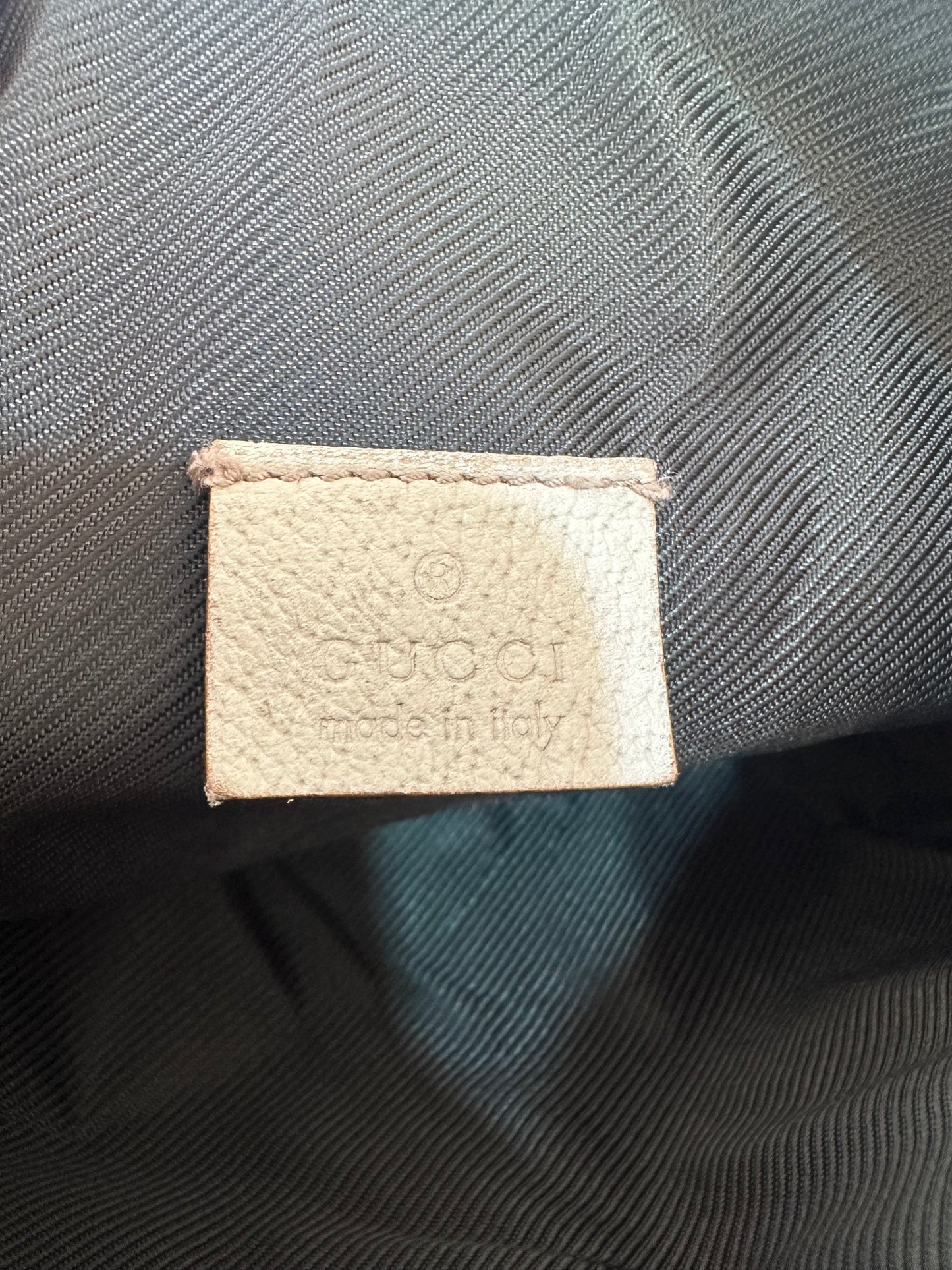 Gucci Beige GG Canvas and Leather Abbey D-Ring Pochette Bag