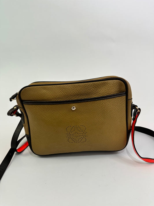 Loewe Brown Amazona Leather Crossbody Bag Beige