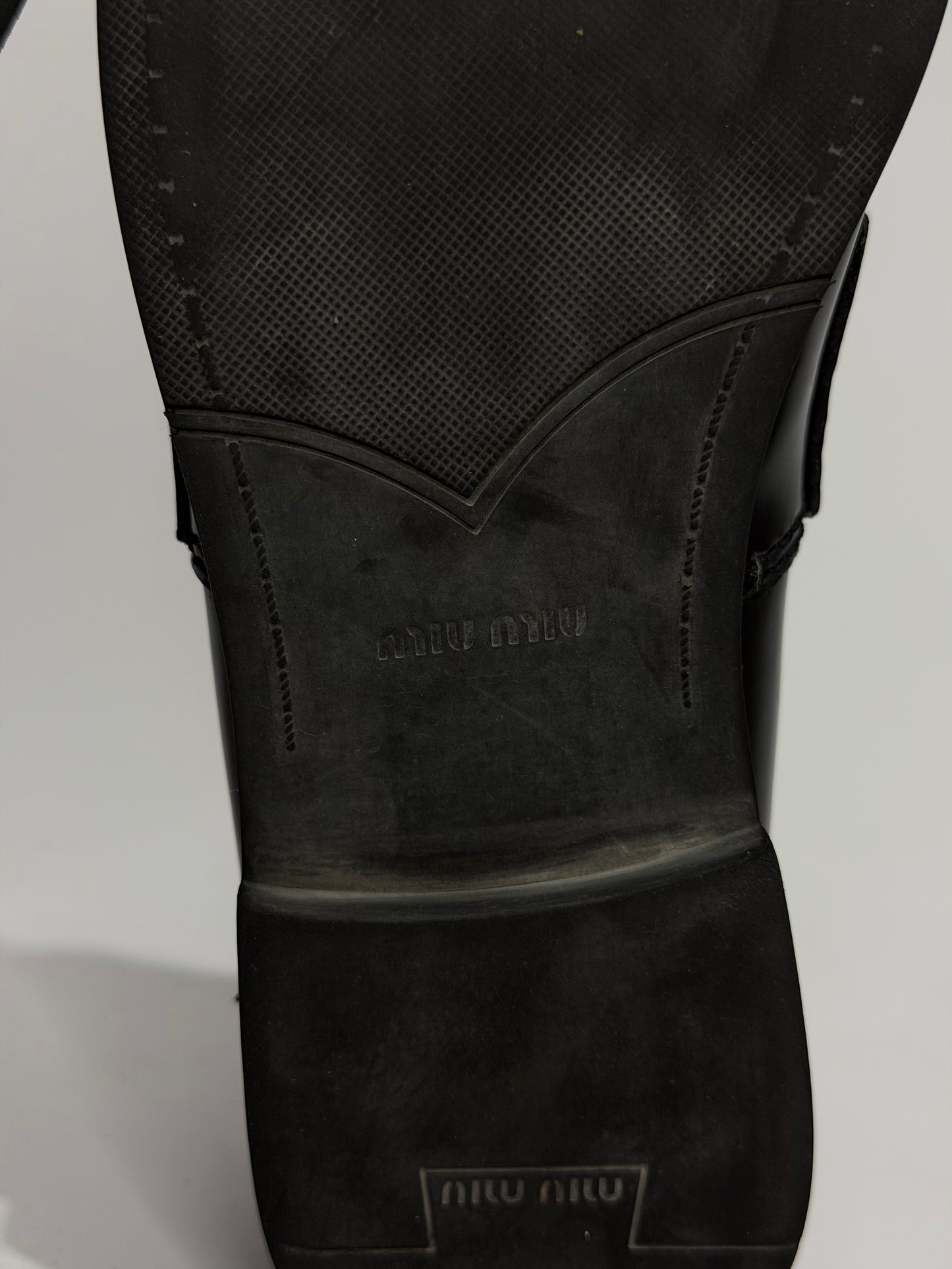 Miu Miu Black Leather Coin Loafers Size 37 EU/ 7 US/ 4 UK