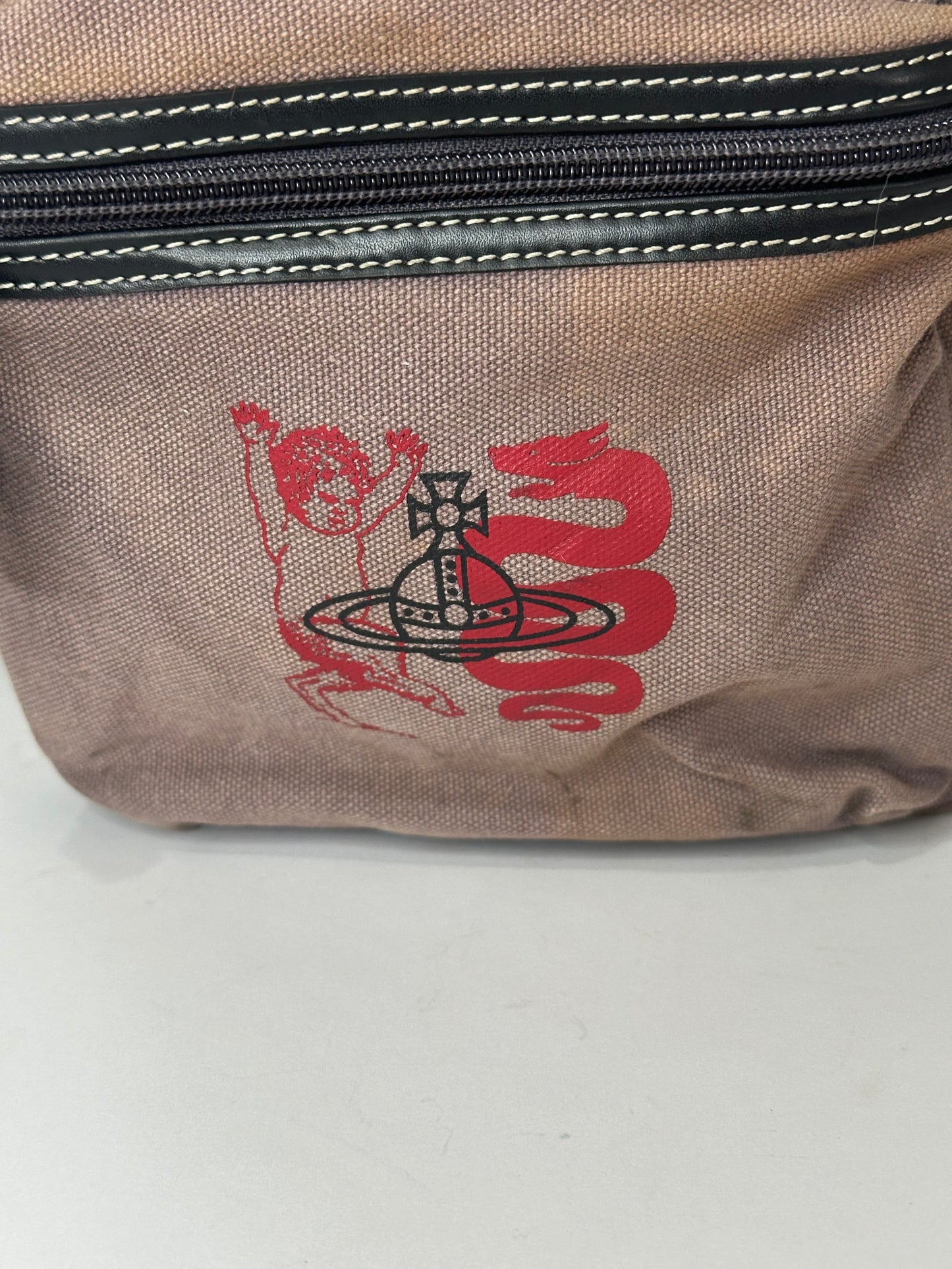 VIVIENNE WESTWOOD Canvas Crossbody Bag in Brown