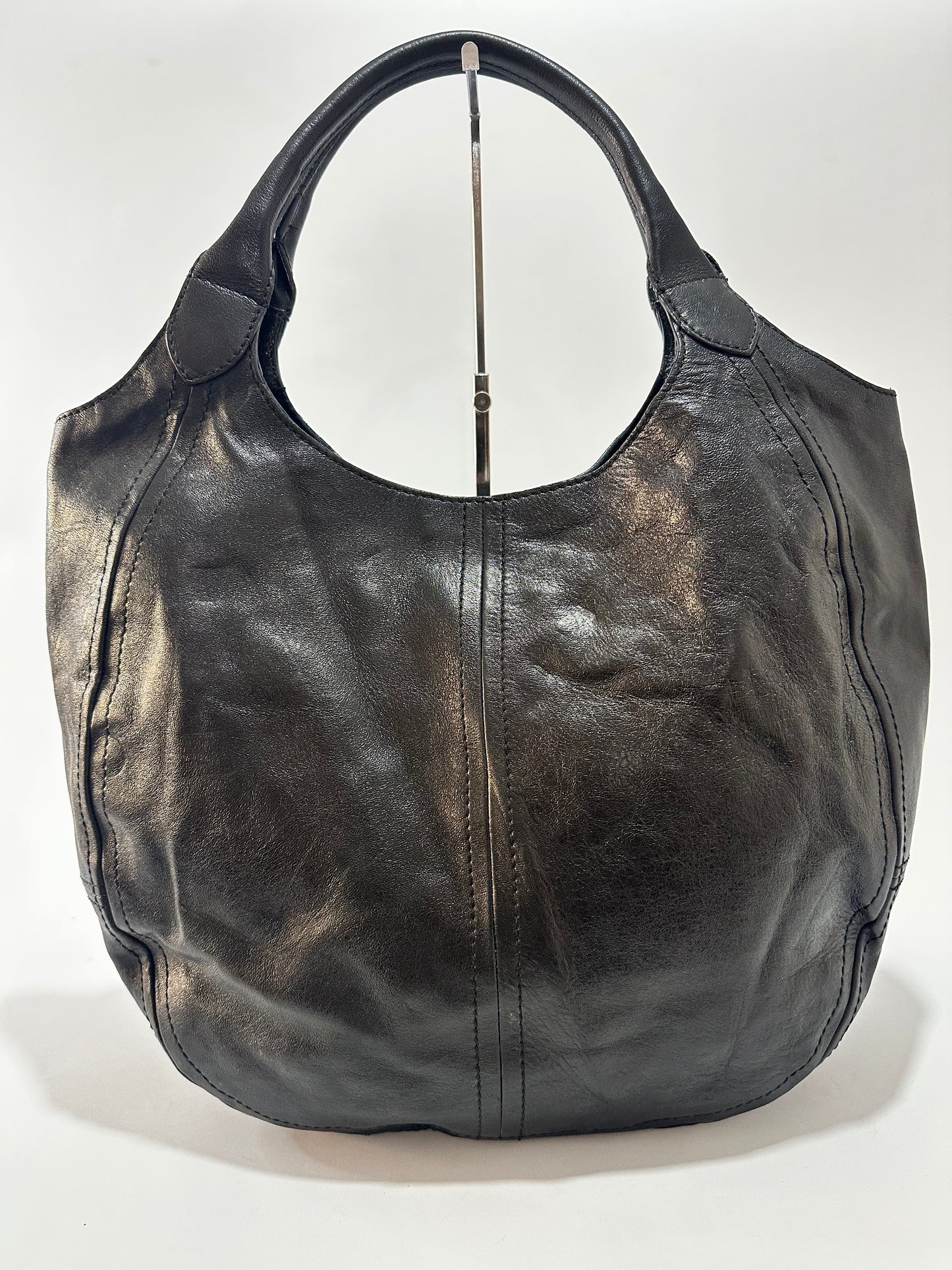 Alexander McQueen Black Leather Clover Hobo Bag
