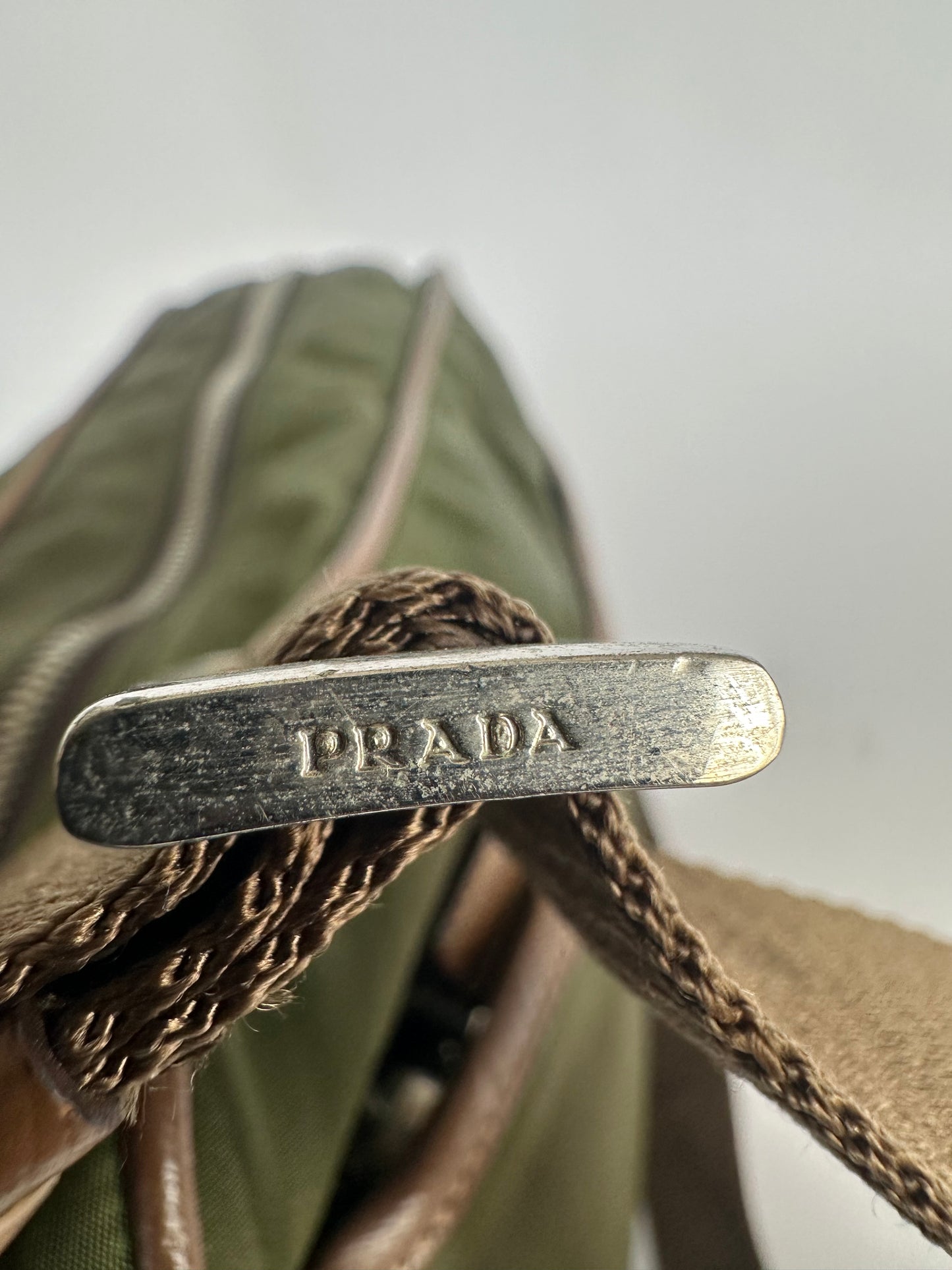 PRADA Tessuto Nylon Flat Messenger Bag Green