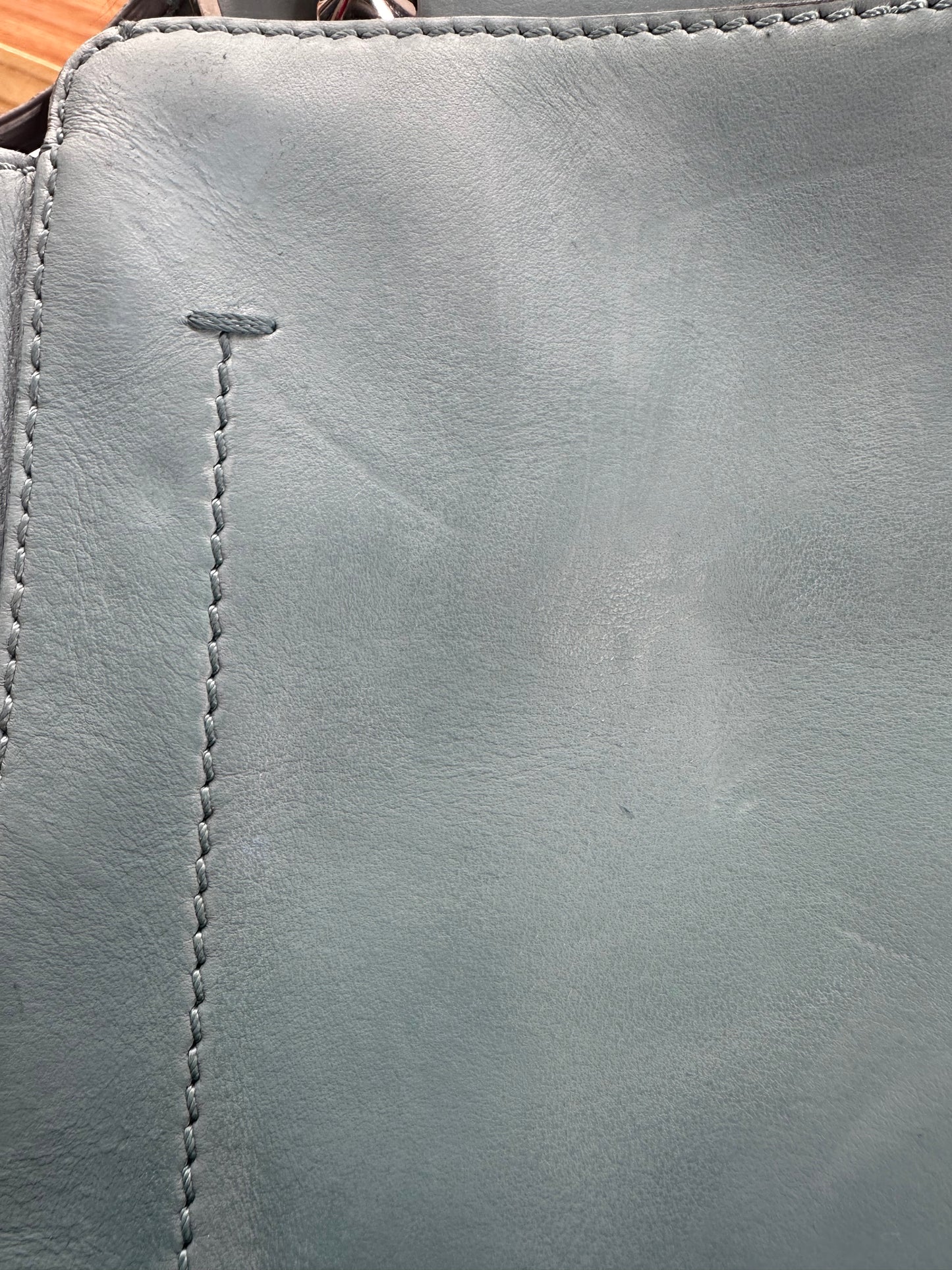 FENDI Blue Smooth Calfskin Leather Dotcom Satchel Bag