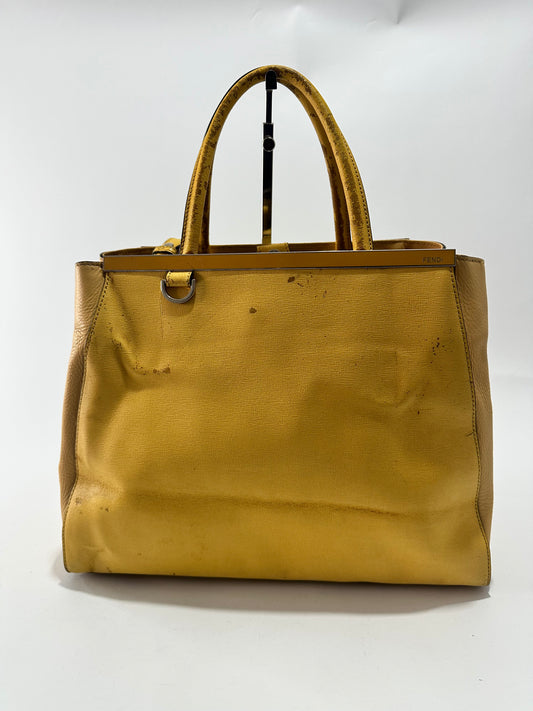 Fendi Yellow Leather Medium 2jours Tote