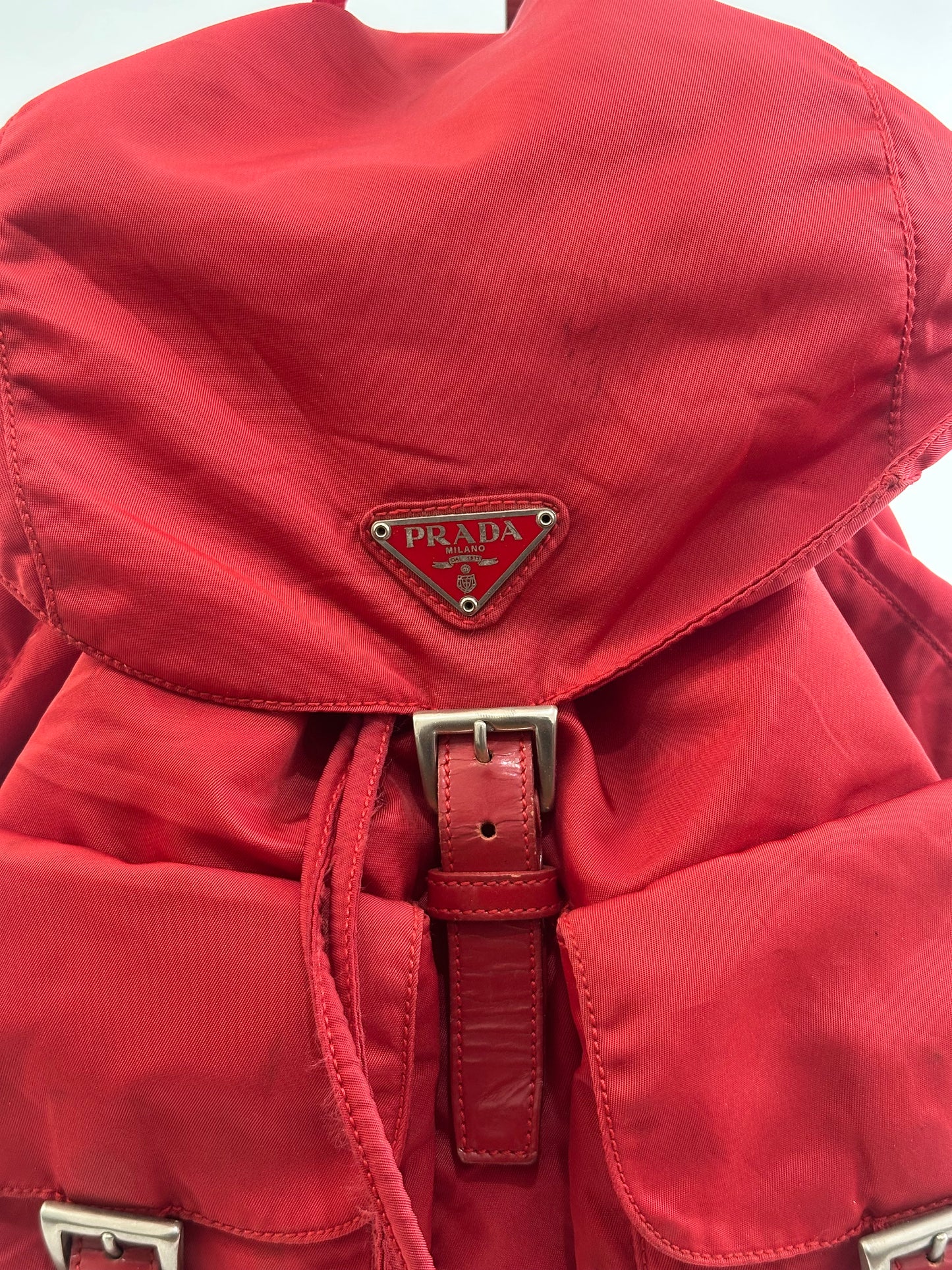 PRADA Nylon Vela Backpack Red