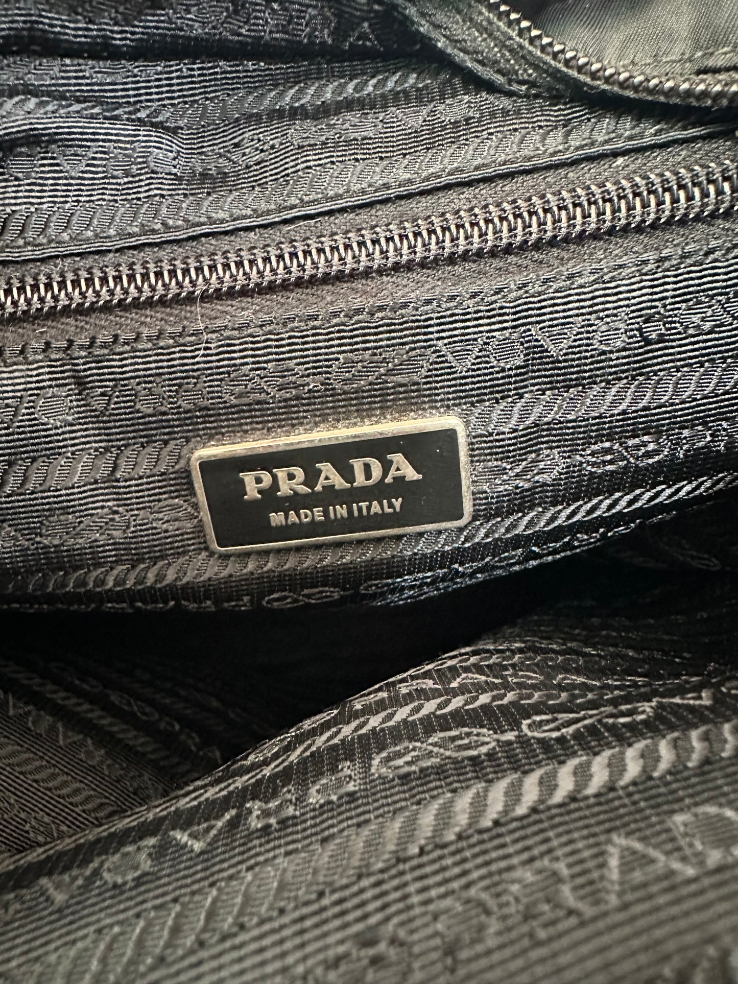 Prada Black Nylon and Leather Messenger Bag