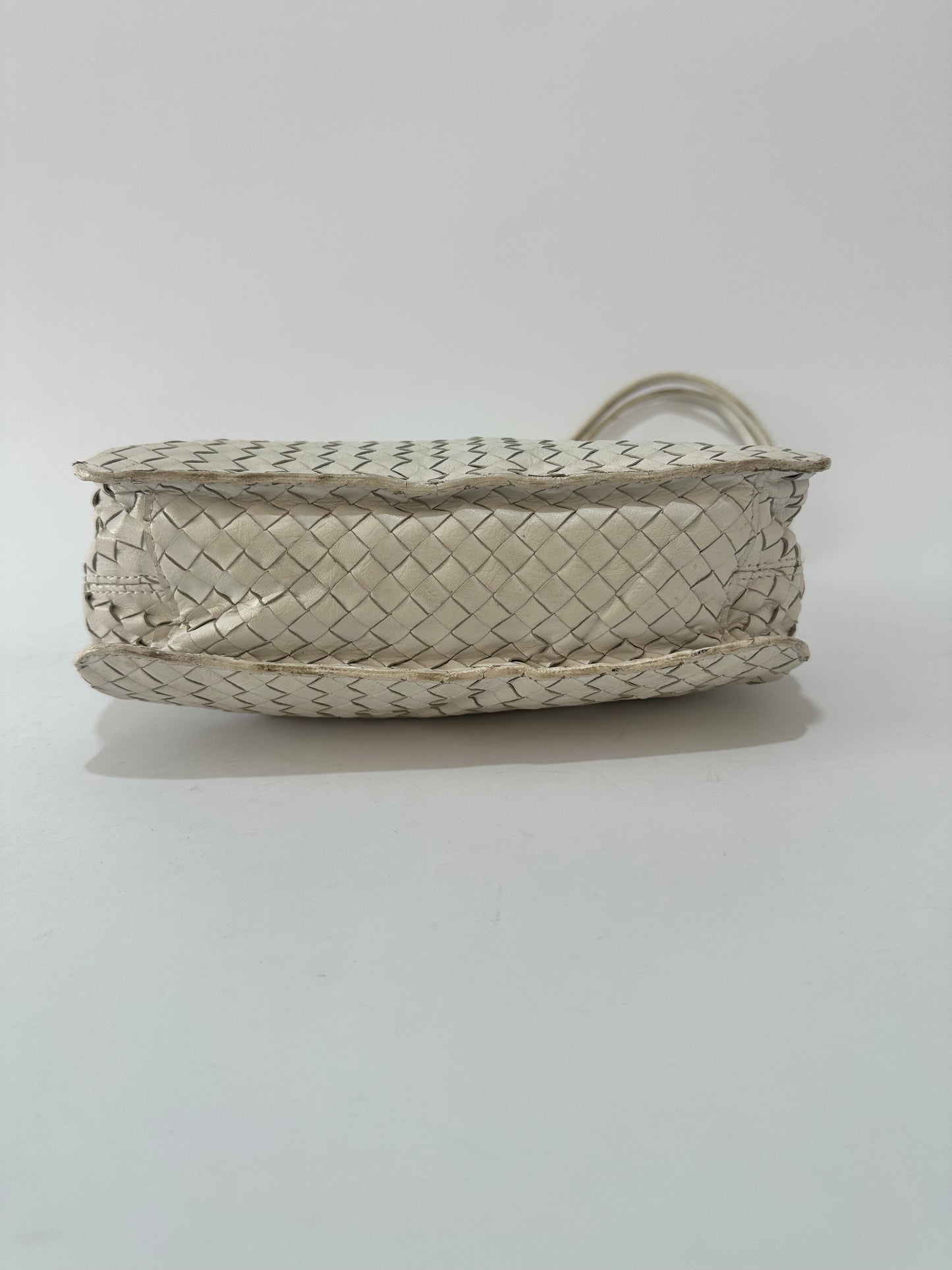 Bottega Veneta Beige Intrecciato Leather Nodini Crossbody Bag