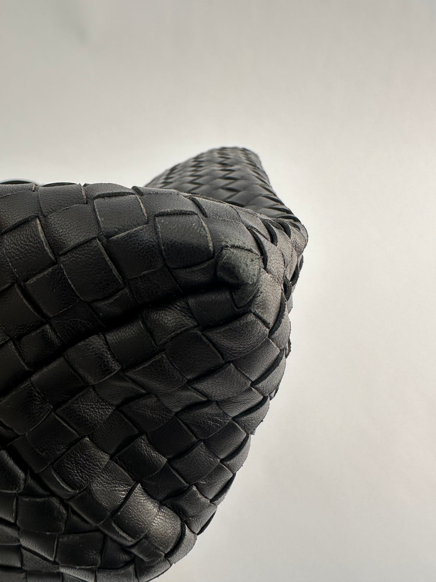 Bottega Veneta Black Intrecciato Leather Large Capri Tote