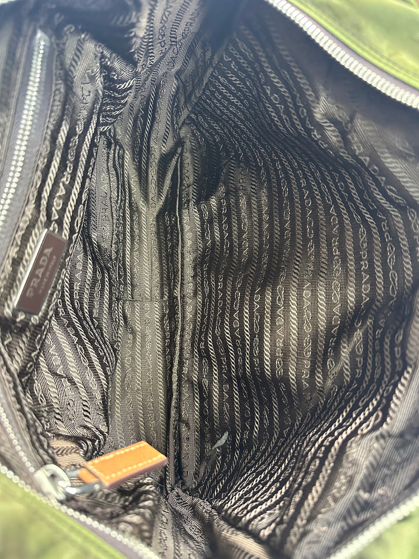PRADA Tessuto Nylon Flat Messenger Bag Green