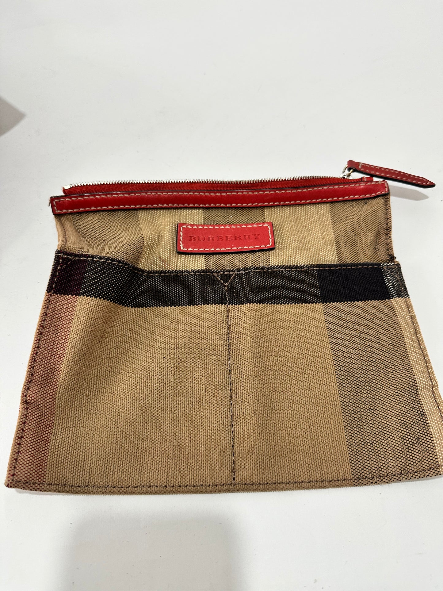 BURBERRY Canvas Mega Check Medium Ashby Hobo Saddle