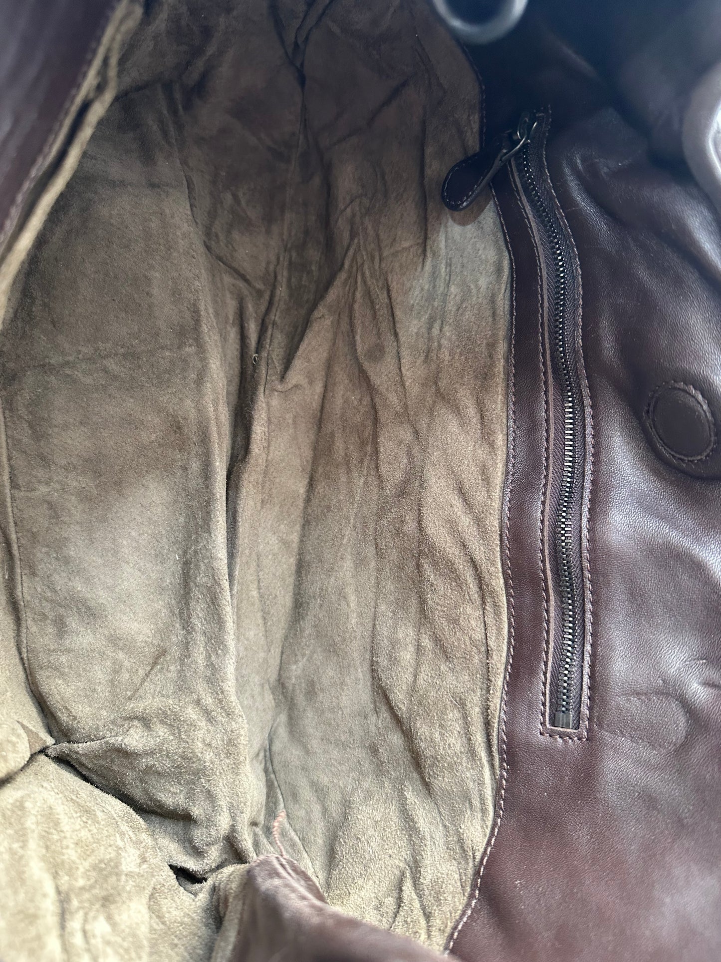 BOTTEGA VENETA
Ebano Woven Leather Small Campana Bag