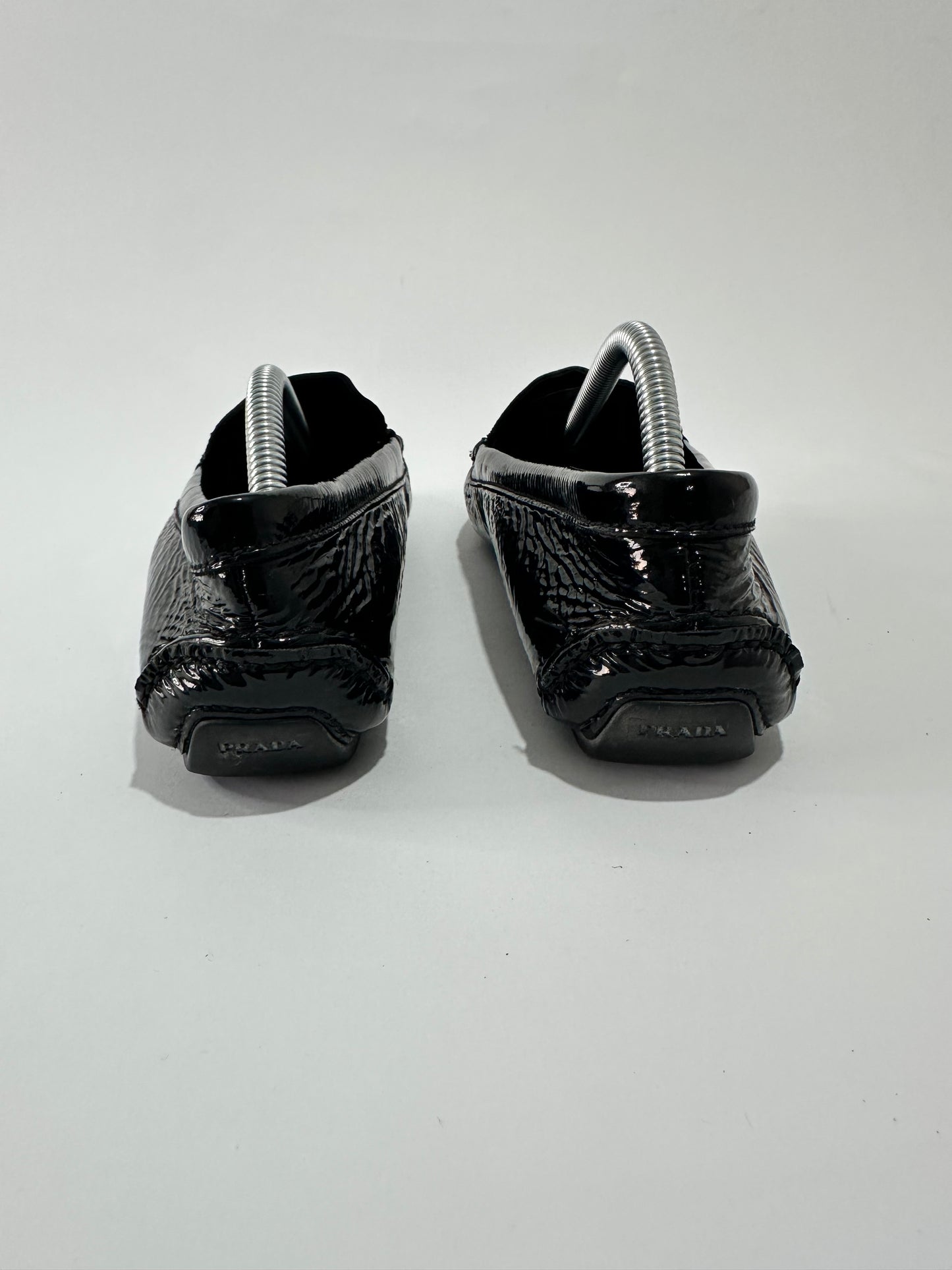 Prada Black Patent Leather Slip on Loafers Size 36.5 EU/ 6.5 US/ 3.5 UK