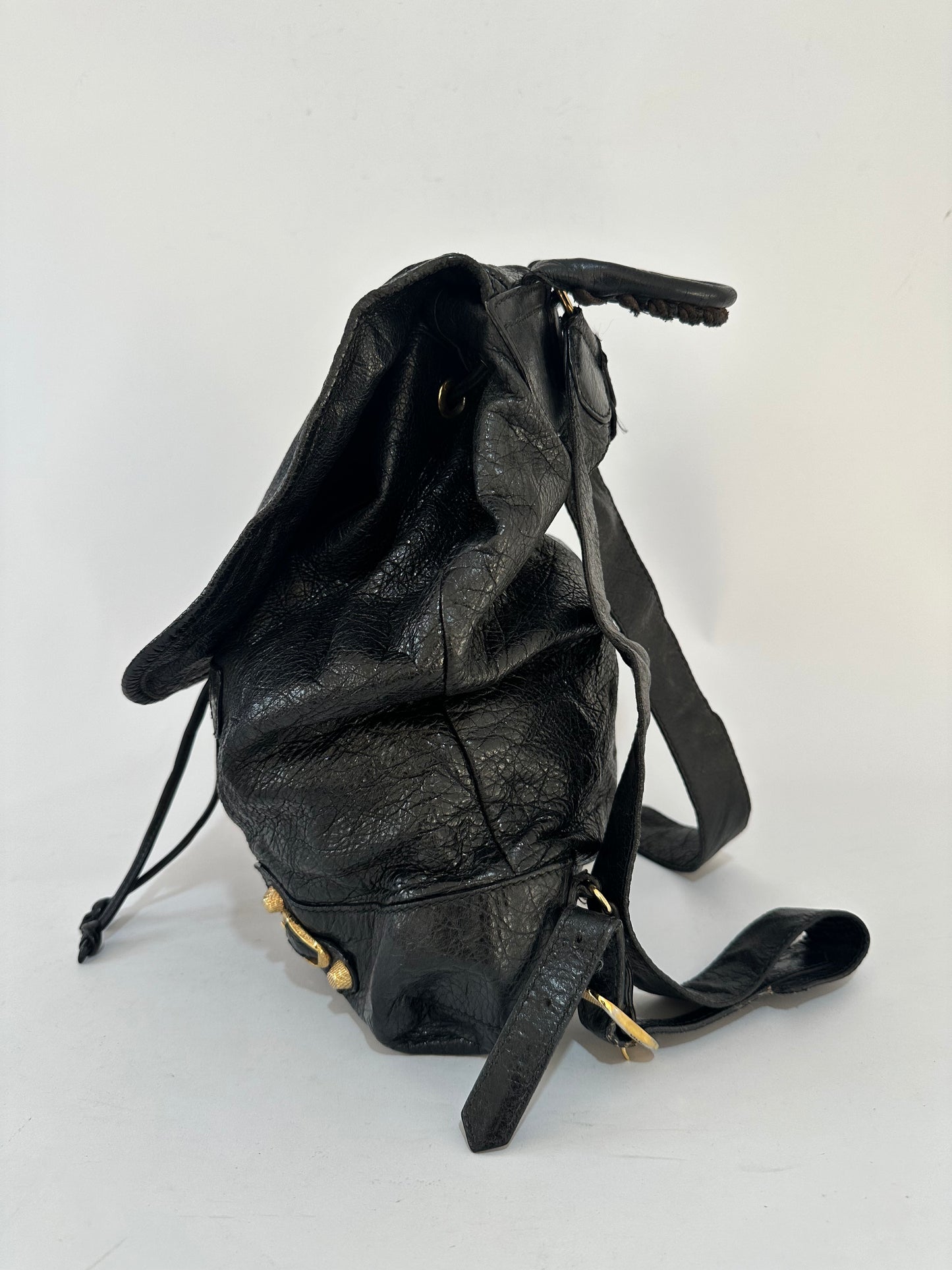 BALENCIAGA
Black Lambskin Leather Giant 12 Silver Traveller S Backpack Bag