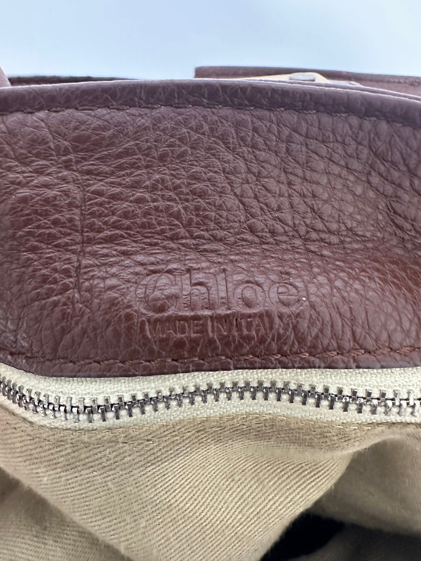CHLOE Burgundy Leather Medium Paddington Satchel Bag