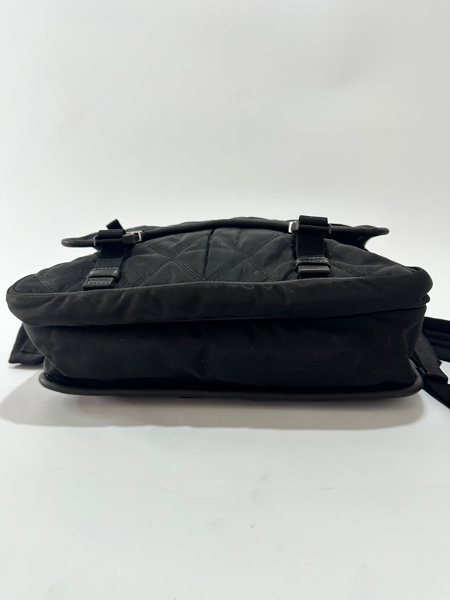 PRADA
Black Quilted Tessuto Nylon And Leather Messenger Bag