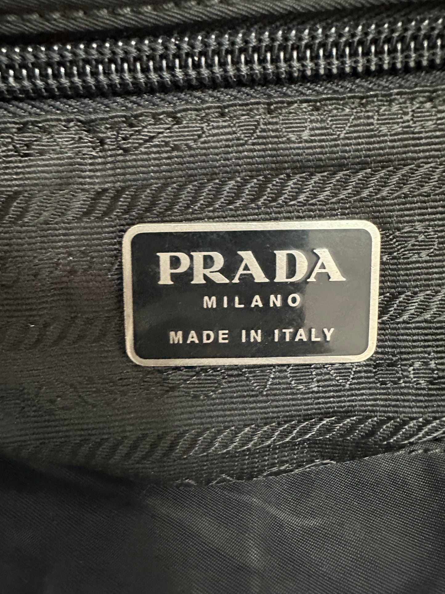 PRADA Unisex Tessuto Nylon Messenger Bag Black