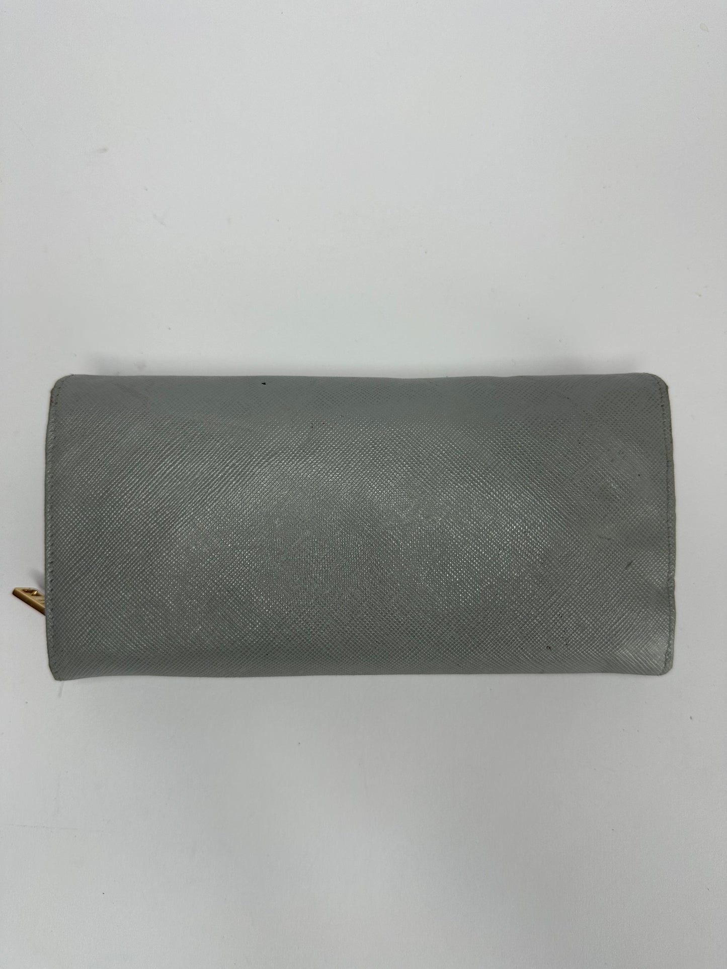 Prada Beige Saffiano Lux Leather Flap Continental Wallet