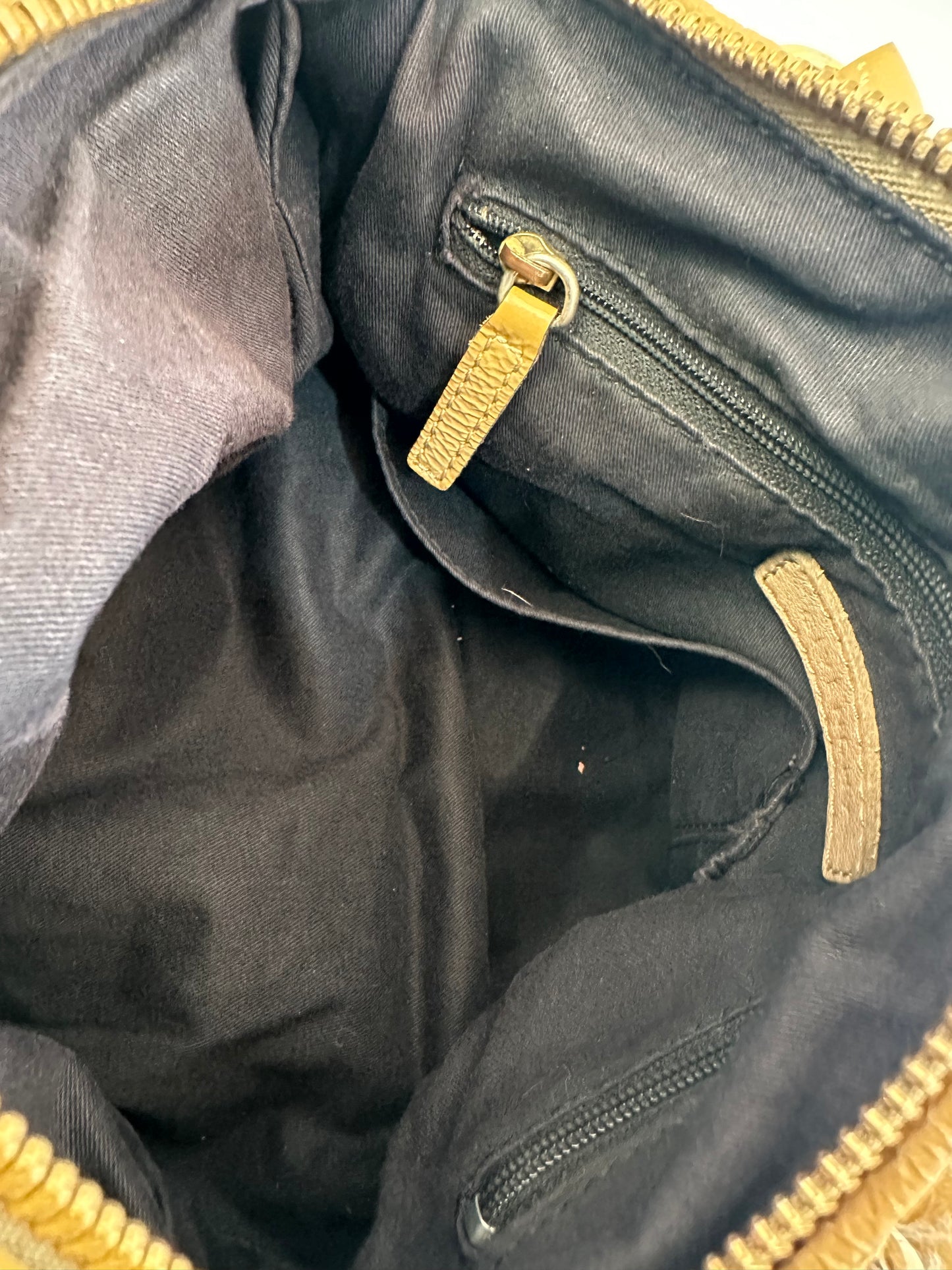 GIVENCHY
Beige Distressed Patent Leather Pandora Mini Messenger Bag