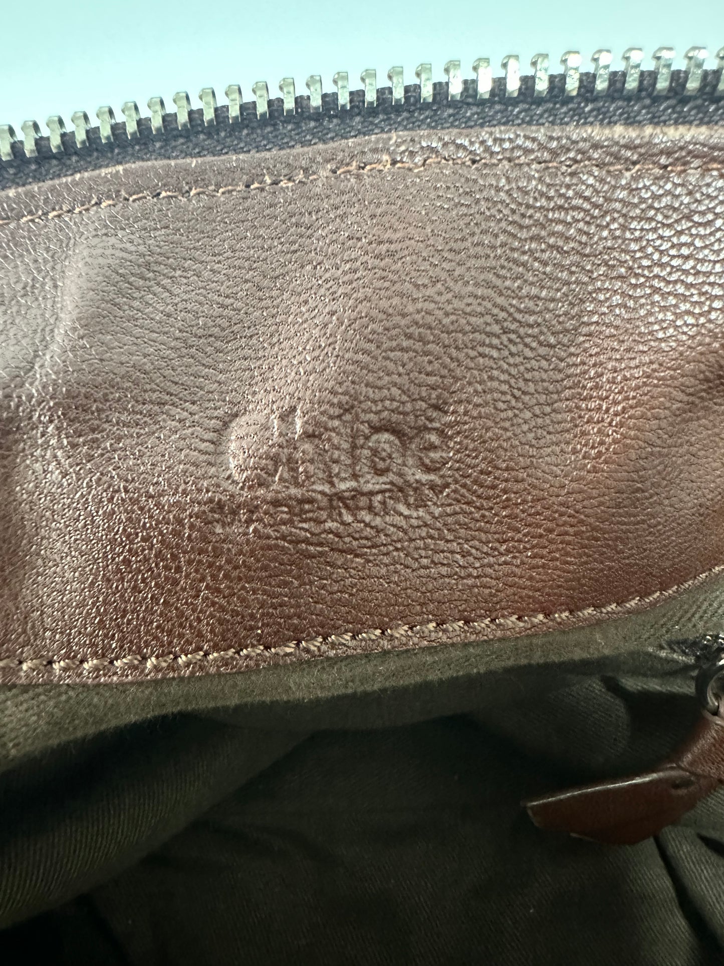 CHLOE
Brown Leather Saskia Square Tote Bag
