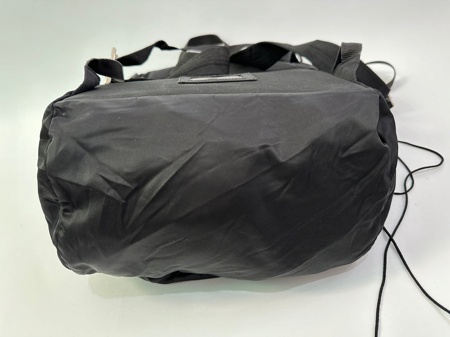 VINTAGE PRADA Nylon Black double buckle Backpack