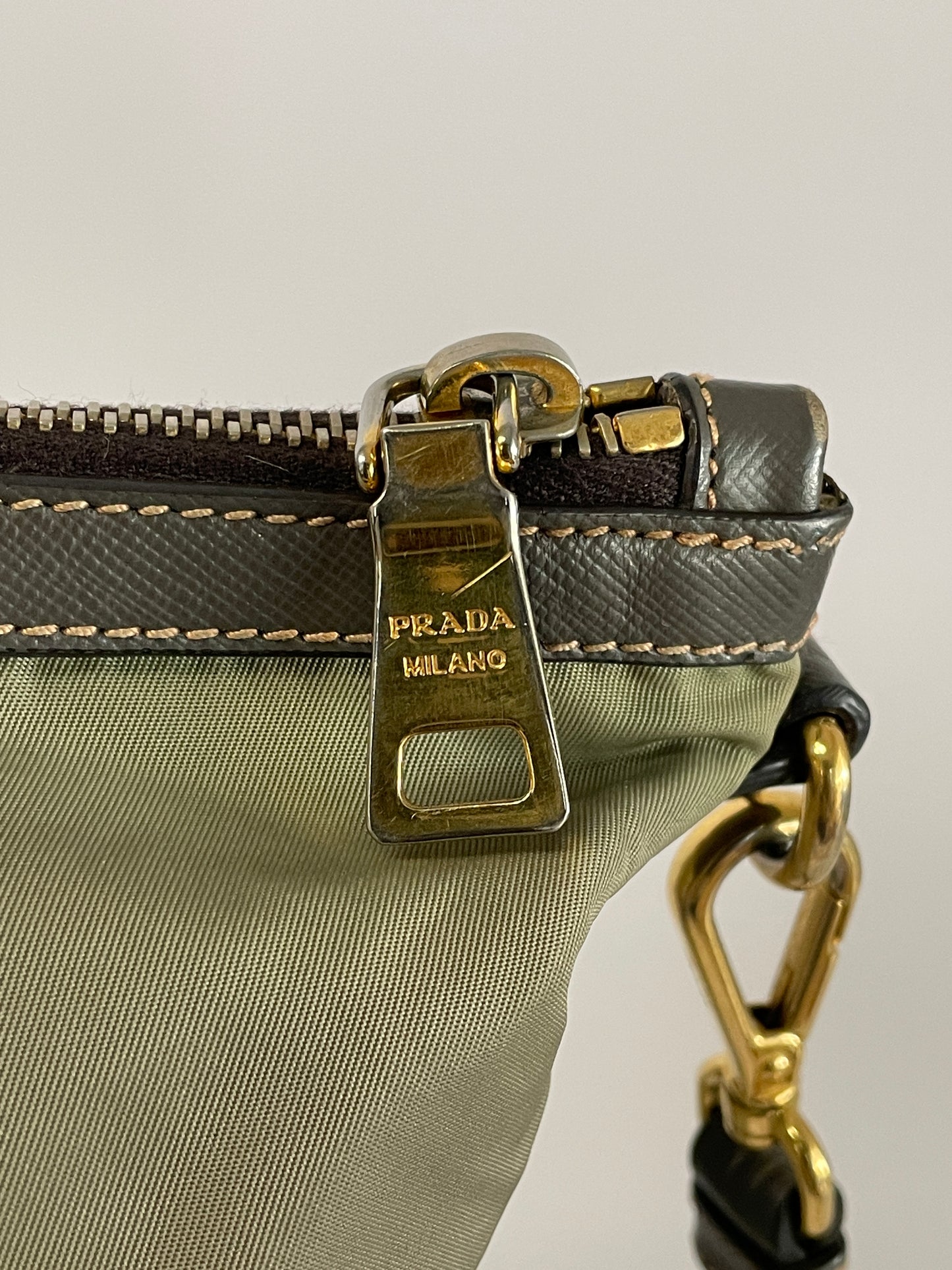 PRADA Nylon Tessuto Saffiano Tote Green