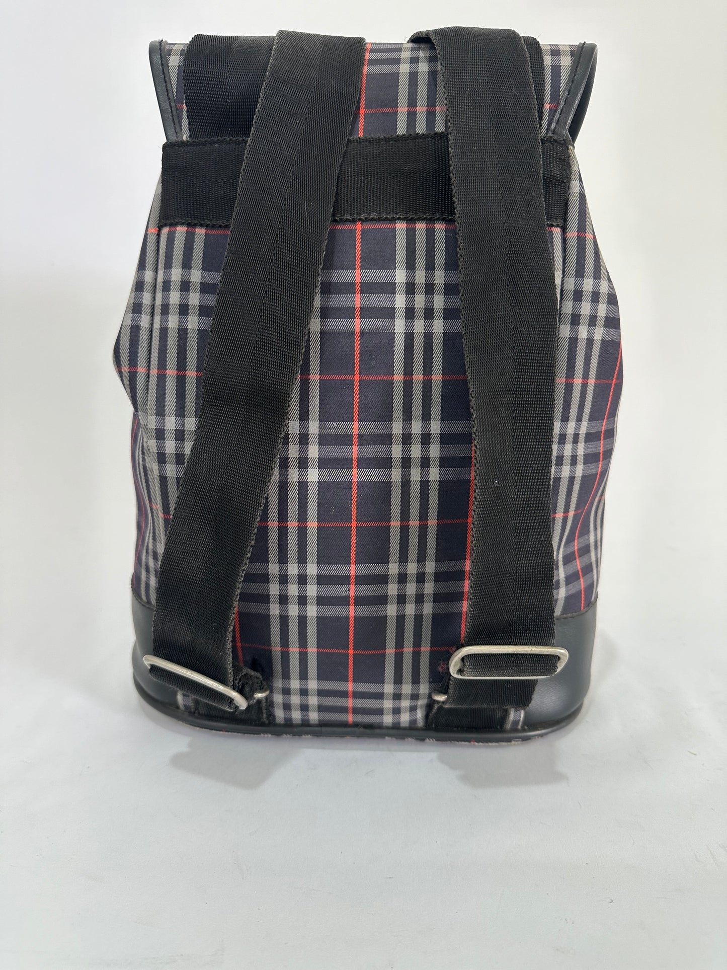 Burberry Nova Check Logo Embossed Backpack Navy/Black