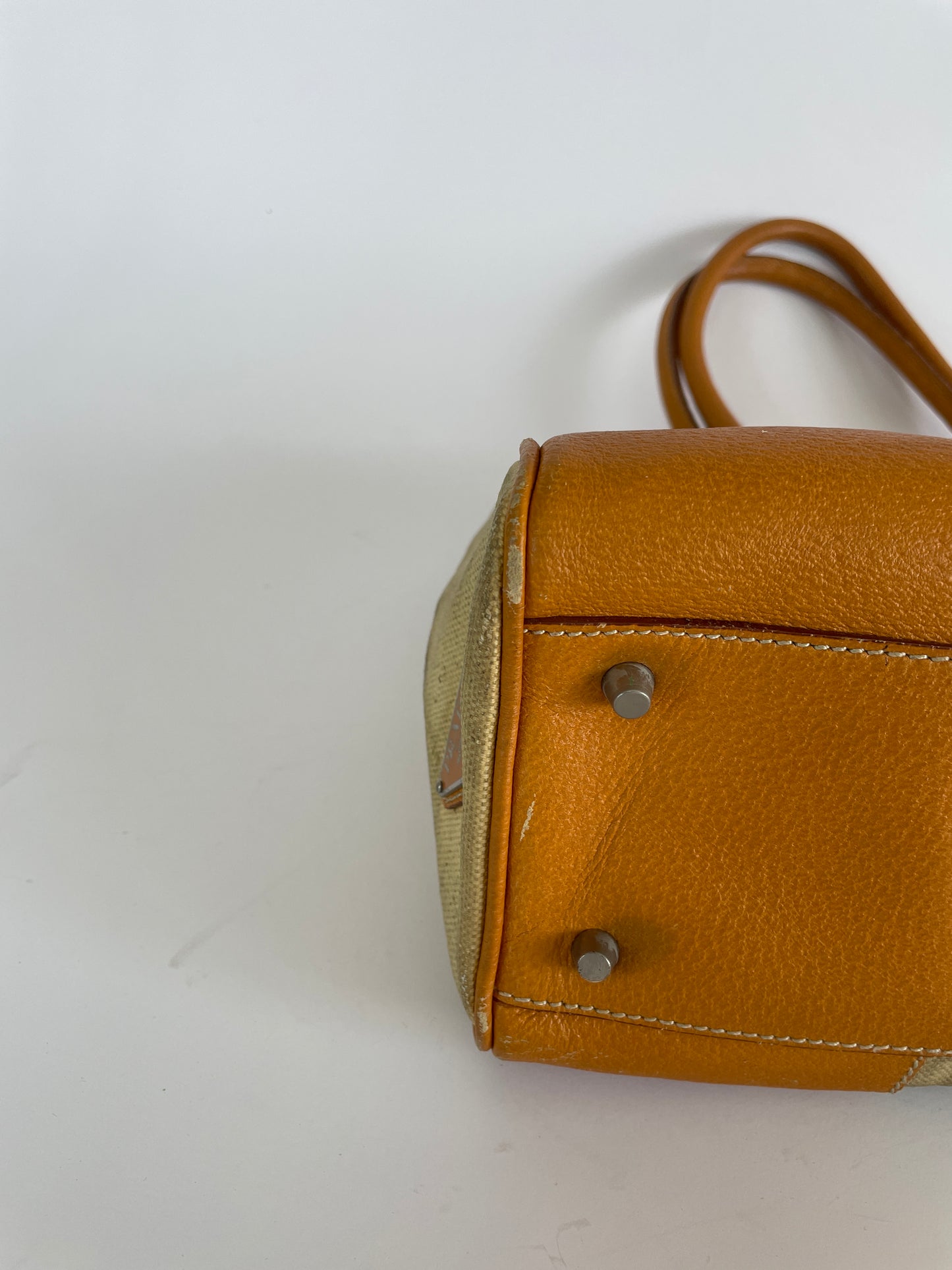 Prada Brown Canvas Tote Bag Beige Light brown