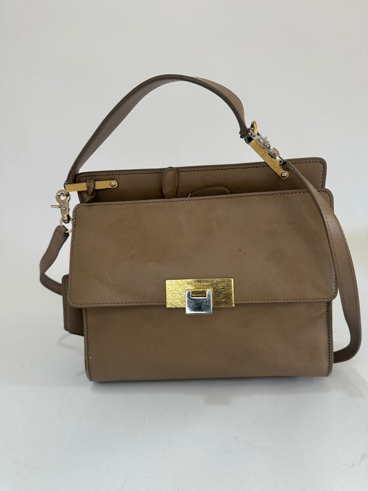 BALENCIAGA Beige Leather Le Dix Shoulder Bag