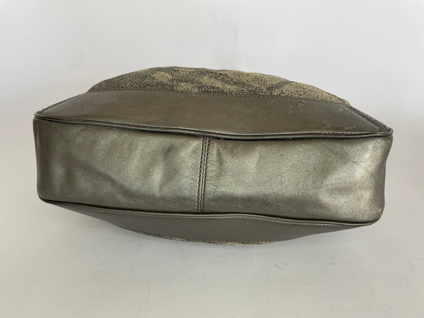 Burberry Grey Smoked Check PVC and Leather Hobo