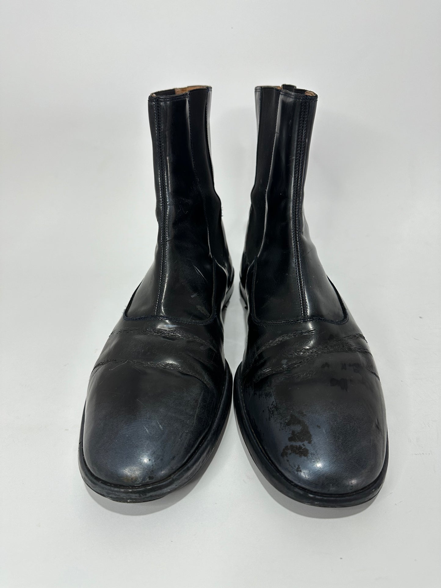 MAISON MARTIN MARGEILA Patent Leather Ankle Chelsea Boots Size 43 IT