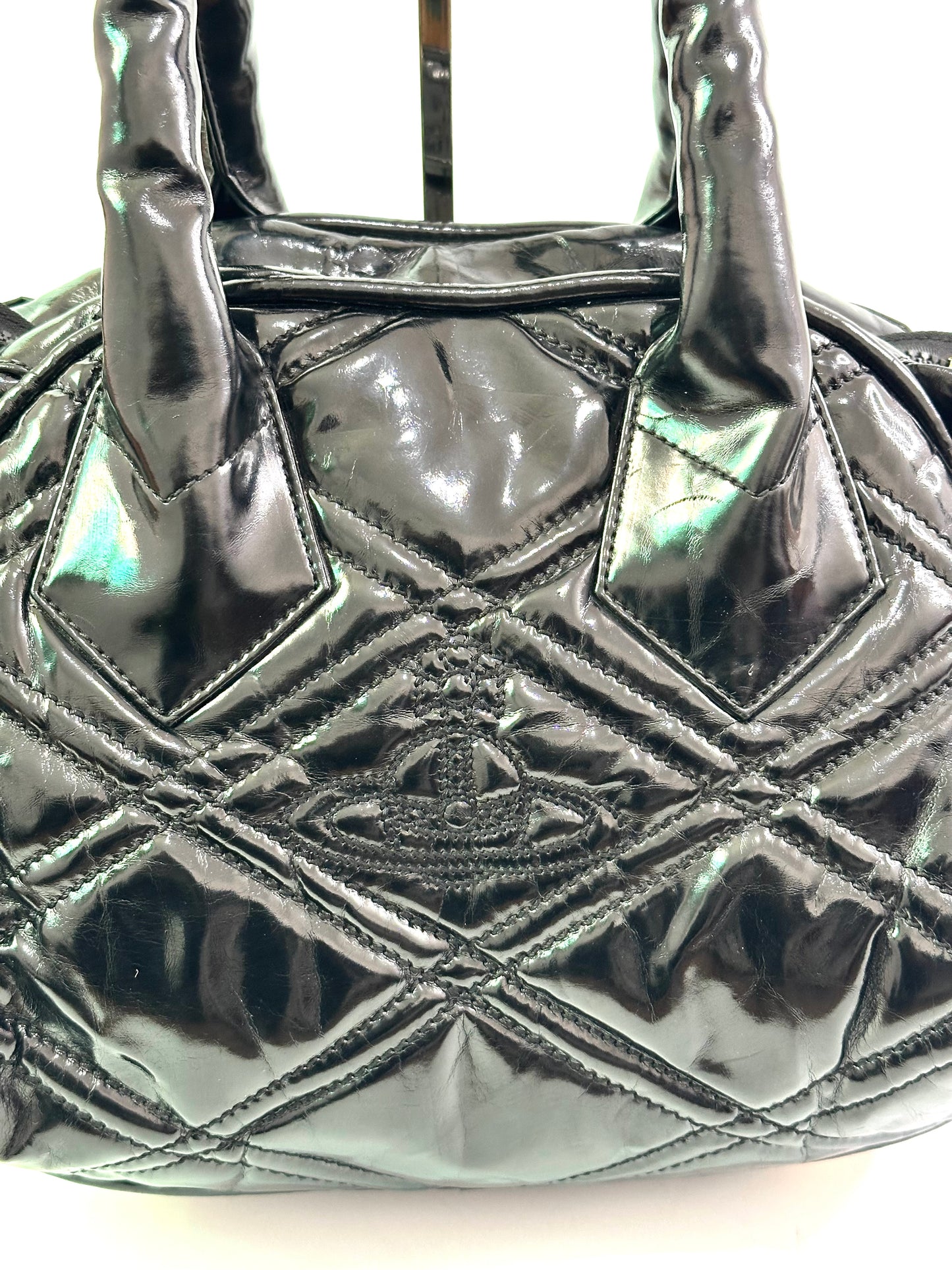 VIVIENNE WESTWOOD Black Puffy Leather Yasmine Tote