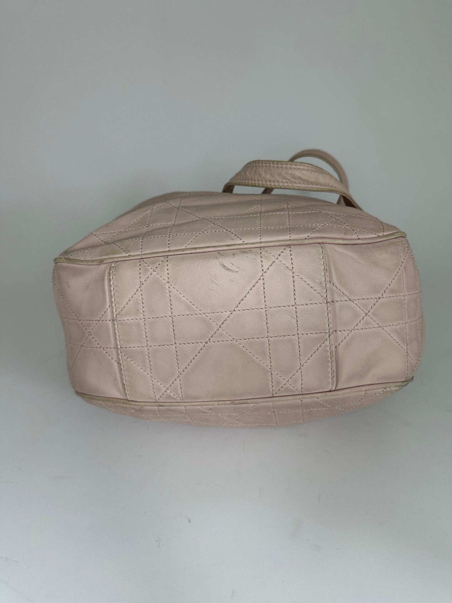 Dior Cannage Quilted Leather Drawstring Bucket Bag