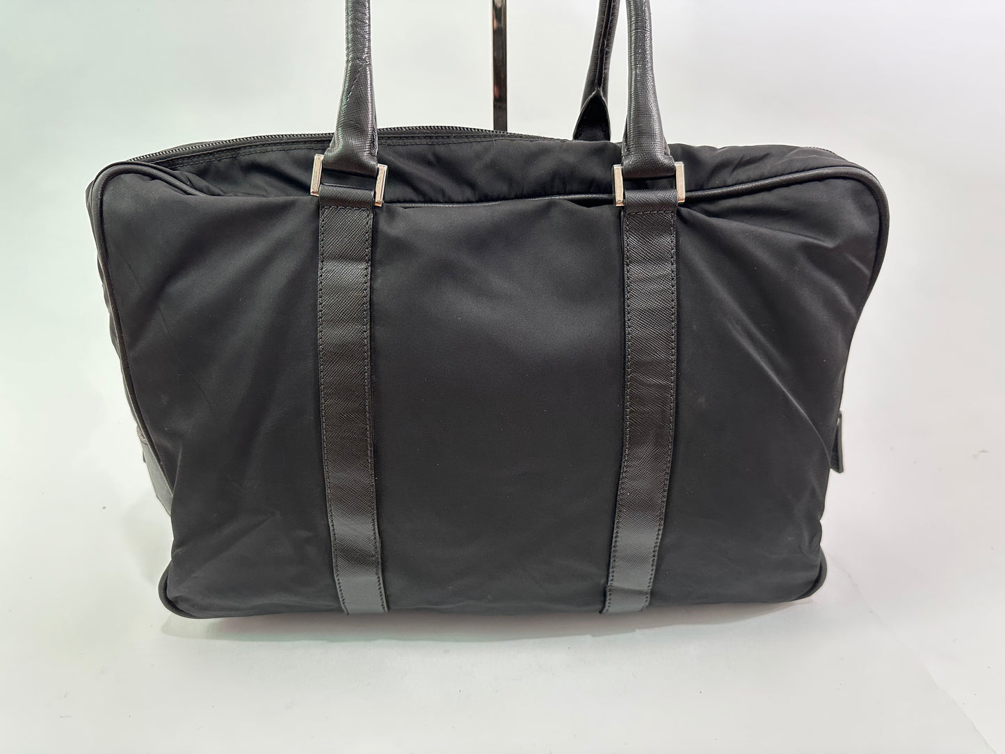 Prada Black Nylon and Saffiano Leather Briefcase