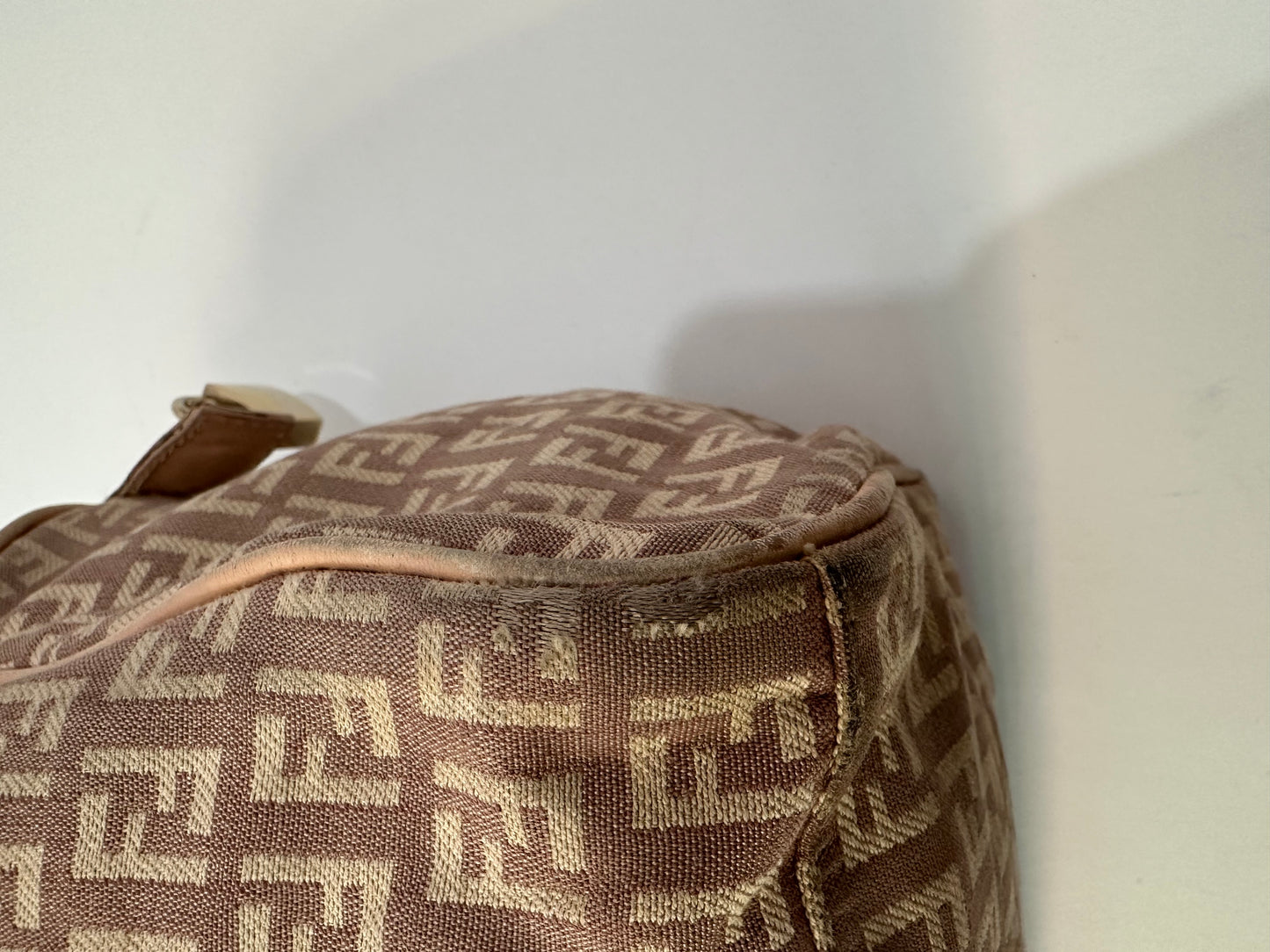 Fendi Pink Zucchino Canvas Small Forever Bauletto Boston Bag