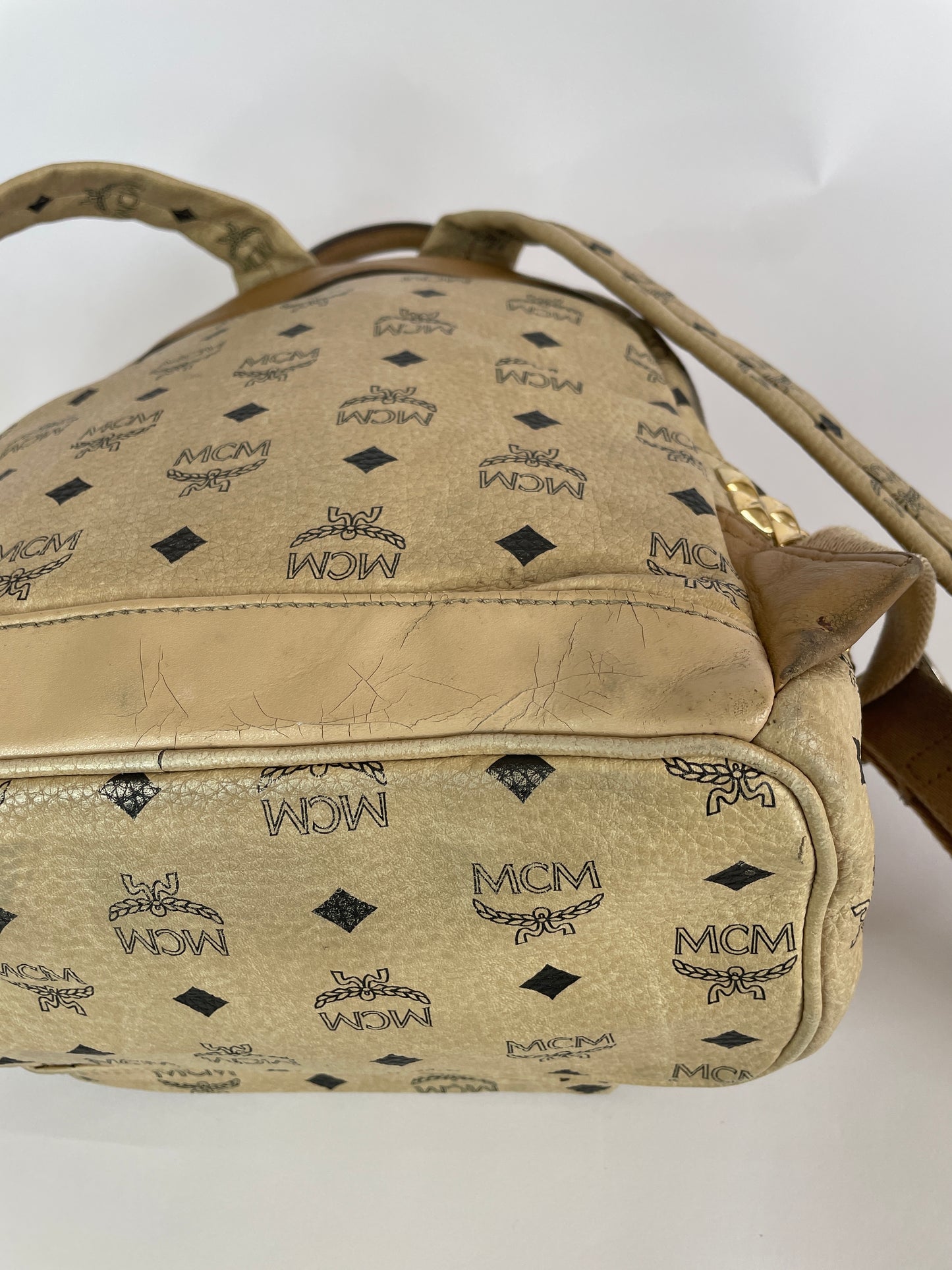 MCM Unisex Visetos Studded Small Stark M Backpack
