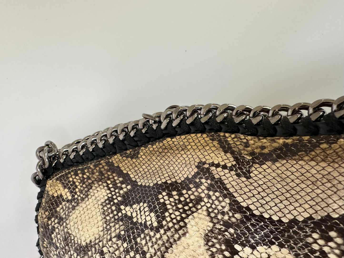 Stella McCartney Beige Faux Python Leather Falabella Tote