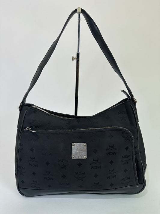 MCM Black Visetos Nylon and Leather