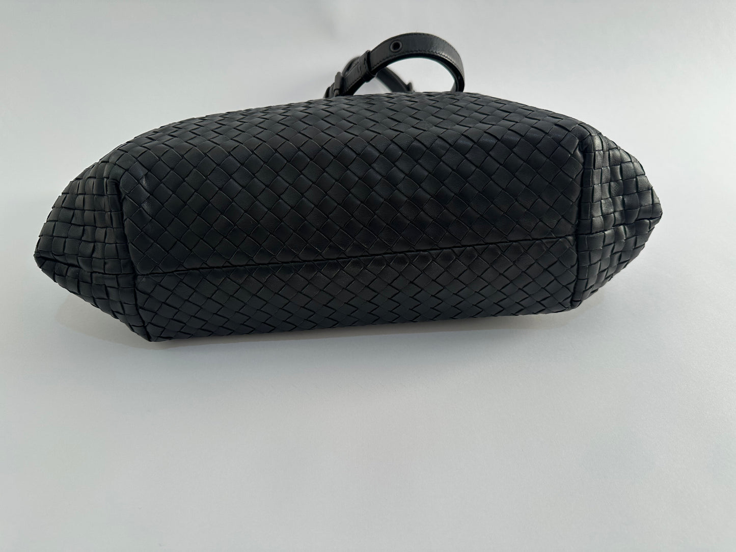 Bottega Veneta Black Intrecciato Leather Large Capri Tote