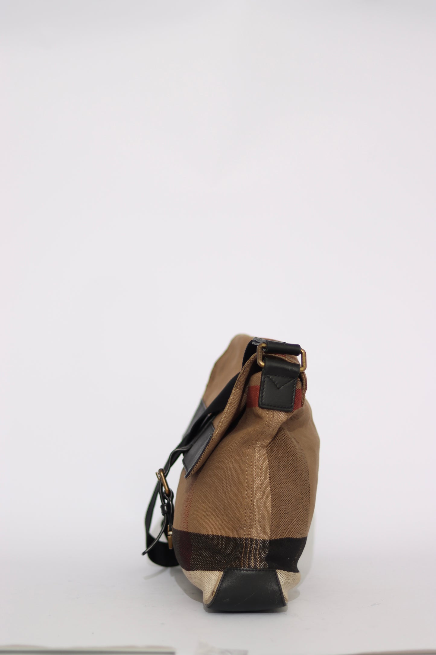 BURBERRY
Canvas Mega Check Small Baildon Messenger Bag Black