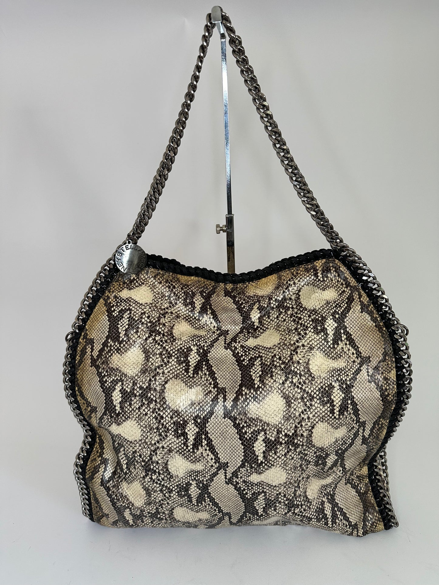 Stella McCartney Beige Faux Python Leather Falabella Tote