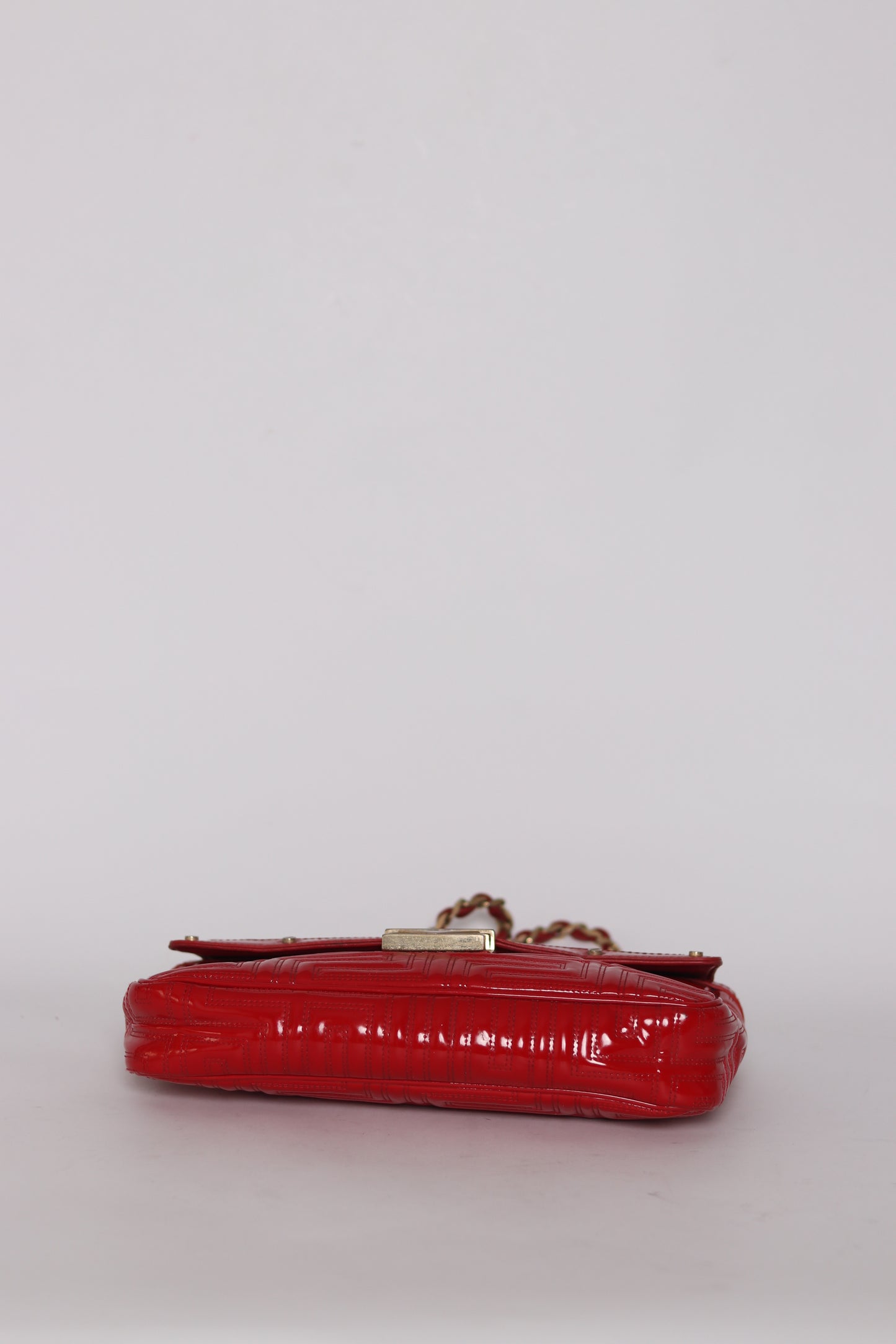 Versace Red Patent Leather Flap Shoulder Bag