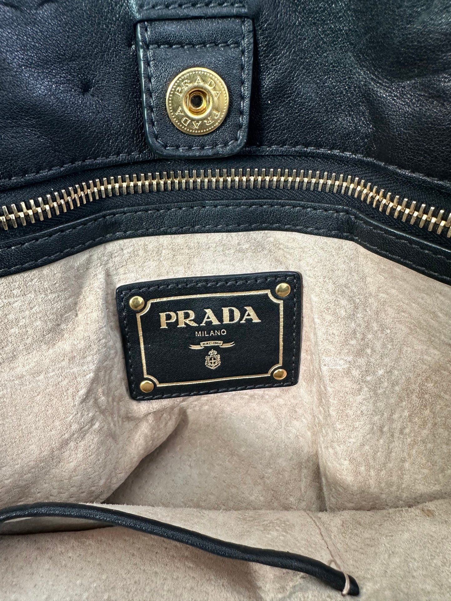 PRADA
Black Soft Calfskin Leather Shopping Tote