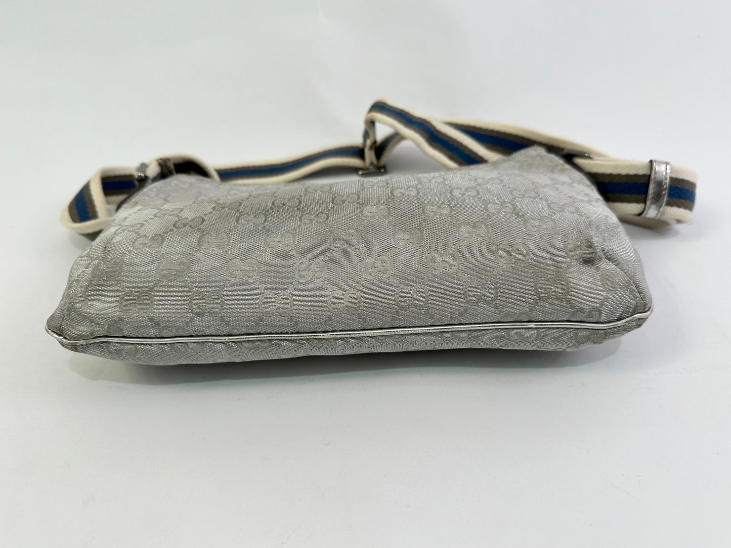Gucci GG Canvas Crossbody Bag Silver