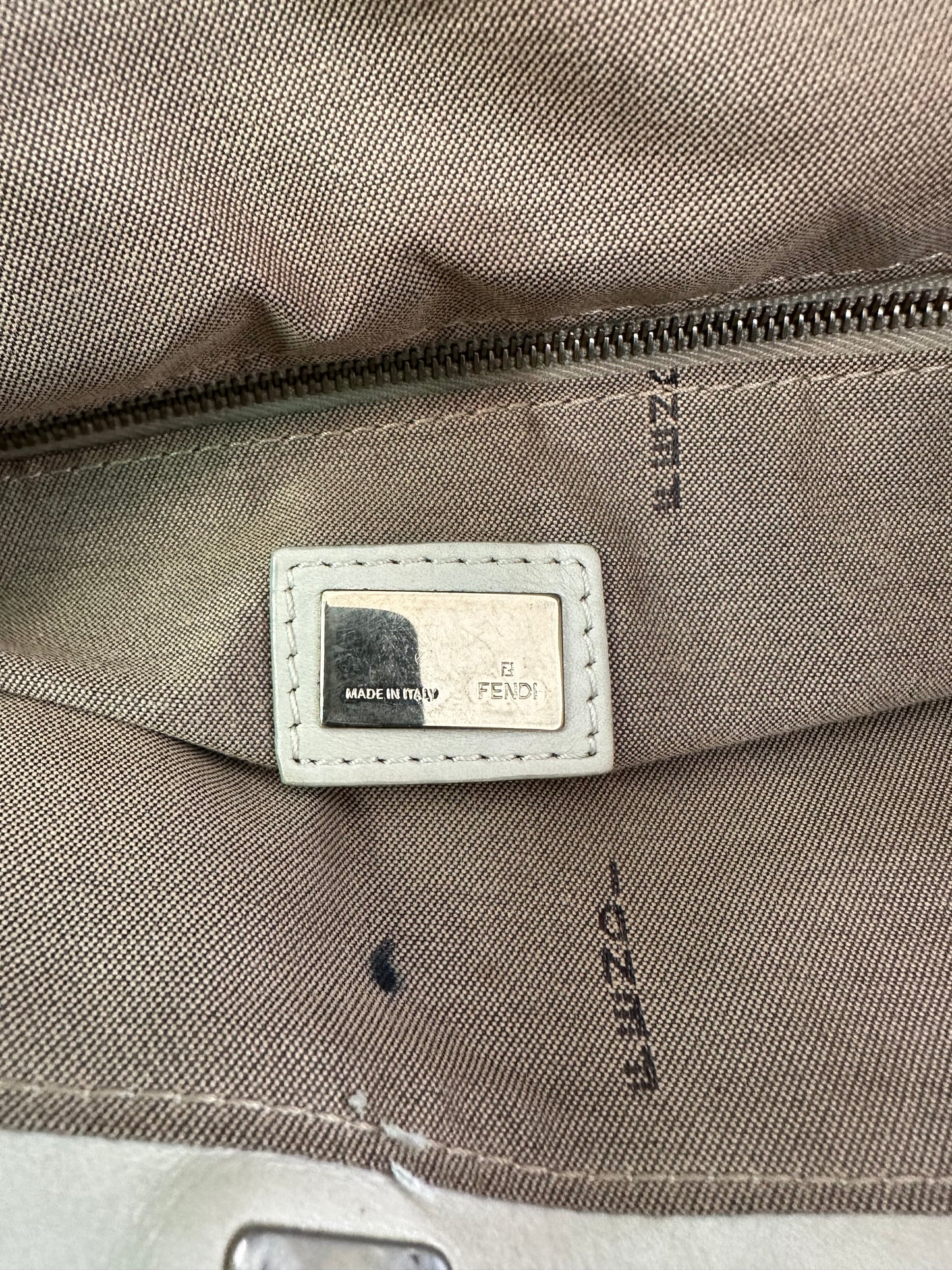 Fendi Beige Leather Twins Shopper Tote