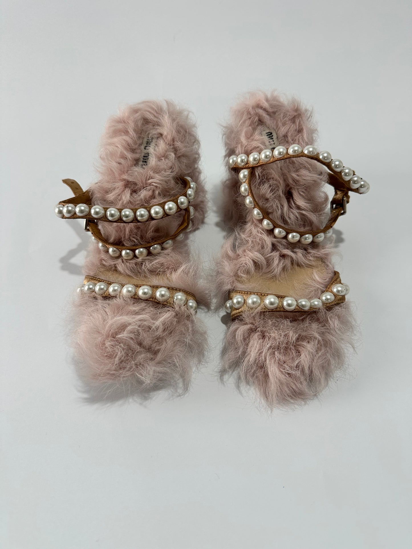 Miu Miu Fur Studded Accents Gladiator Sandals Women's Size: 36 EU/ 6 US / 3 UK